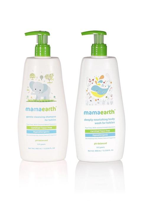 Mamaearth Kids Set Of Sustainable Deeply Nourishing Body Wash Cleansing Shampoo