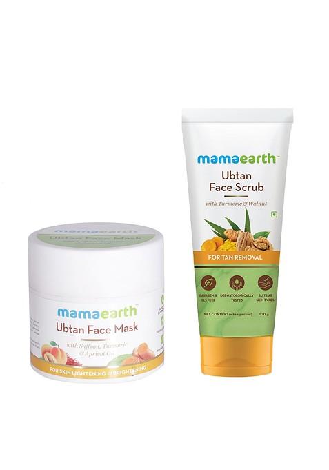 Mamaearth Unisex Set Of Sustainable Ubtan Face Mask Scrub