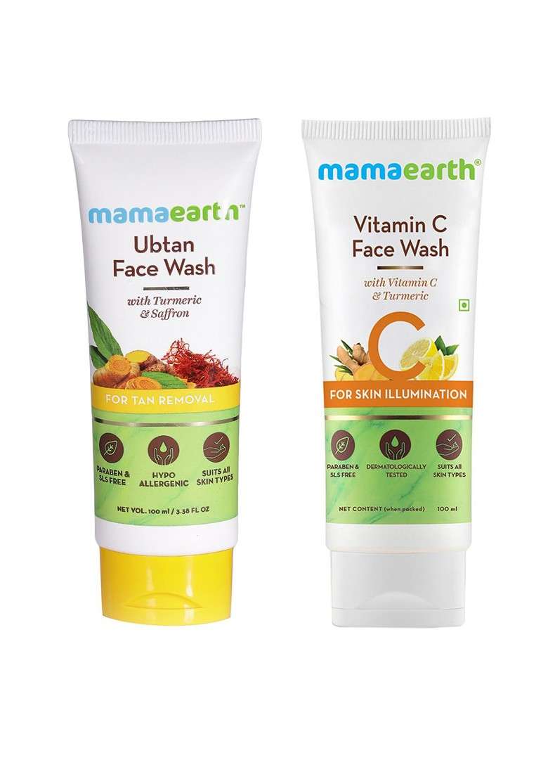 Mamaearth Unisex Set Of Sustainable Vitamin C Face Wash Tan Removal - Indya
