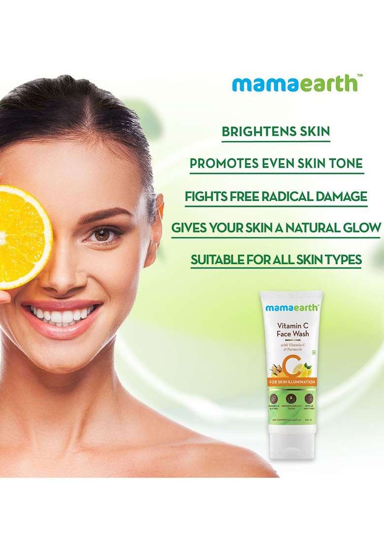 Mamaearth Unisex Set Of Sustainable Vitamin C Face Wash Tan Removal - Indya