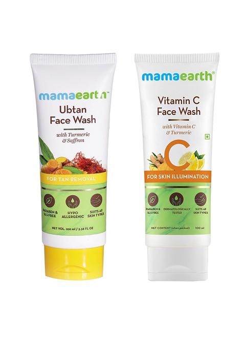 Mamaearth Unisex Set Of Sustainable Vitamin C Face Wash Tan Removal