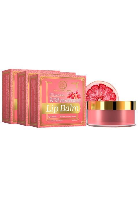 Khadi Natural Set Of 3 Wine Grape Fruit Herbal Lip Balm 15G
