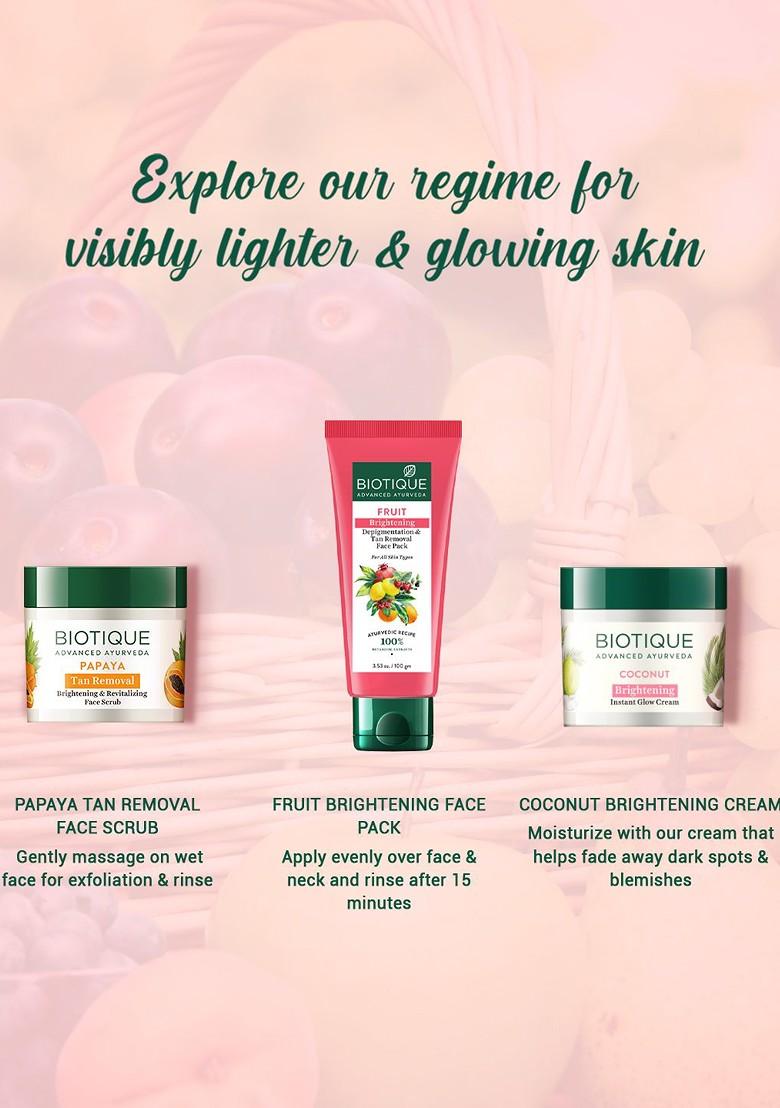 Biotique Fruit Brightening Depigmentation Tan Removal Face Pack 100G