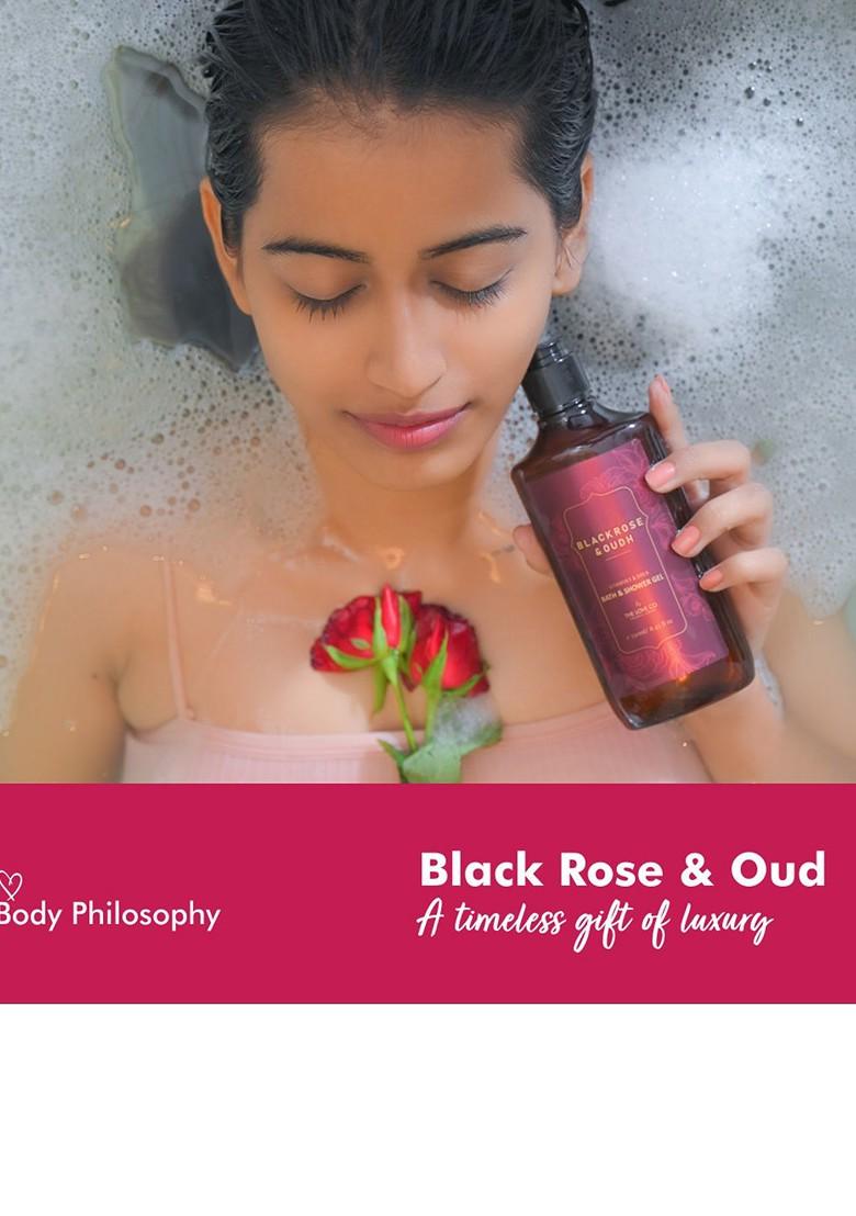 The Love Co Black Rose Oudh Body Wash Lotion Gift Set