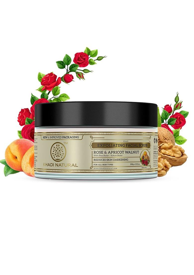 Khadi Natural Rose Apricot Scrub For Clear Skin 100G