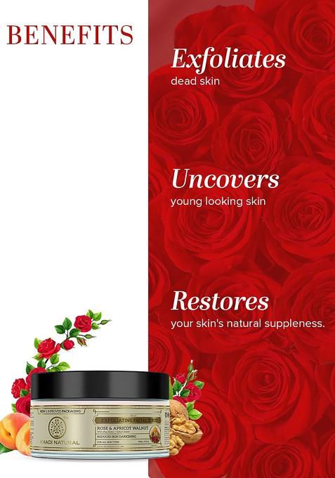Khadi Natural Rose Apricot Scrub For Clear Skin 100G
