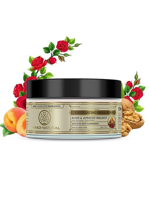 Khadi Natural Rose Apricot Scrub For Clear Skin 100G