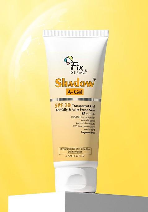 Fixderma Shadow A Gel Spf 30 Sunscreen For Acne Prone Skin Non Greasy 75Gm