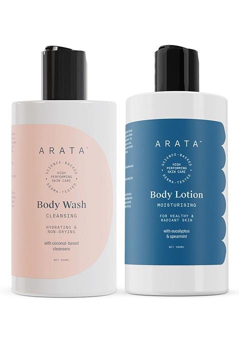 Arata Unisex Body Lotion Wash Combo 600 Ml