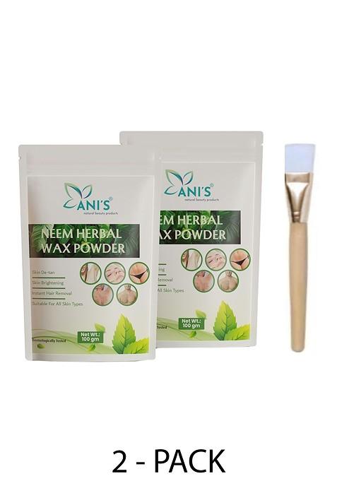 Ani'S Set Of 2 Neem Natural Waxing Powder For Instant Hair Removal 100G Each