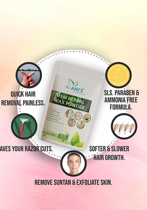 Ani'S Set Of 2 Neem Natural Waxing Powder For Instant Hair Removal 100G Each
