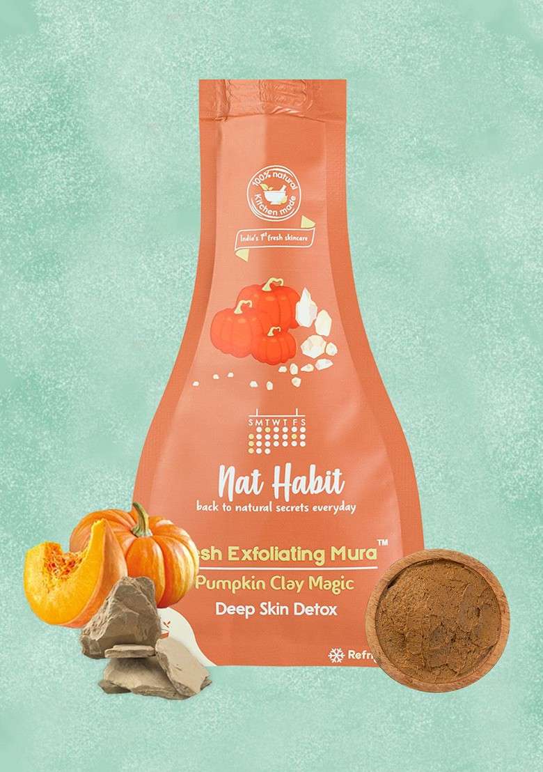 Nat Habit Set Of 2 Fresh Exfoliating Mura Face Exfoliator With Pumpkin Clay Magic 25G Each - Indya