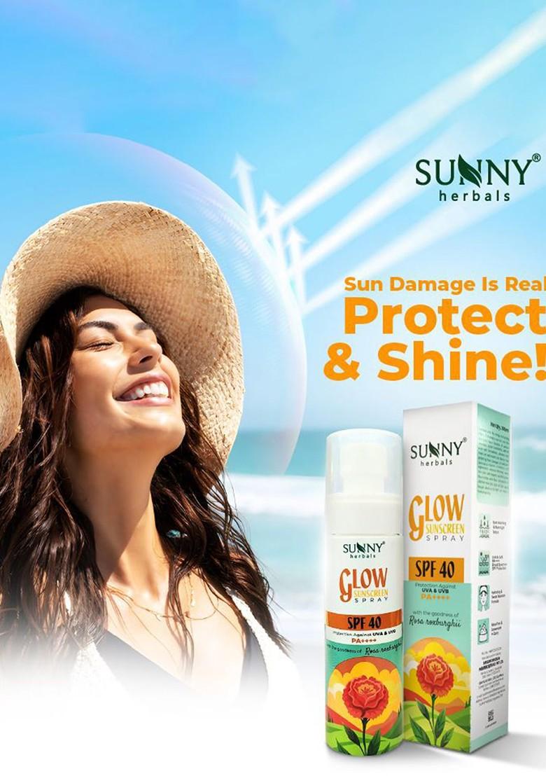Sunny Herbals Glow Sunscreen Spray Spf 40 With Aloevera 100 Ml
