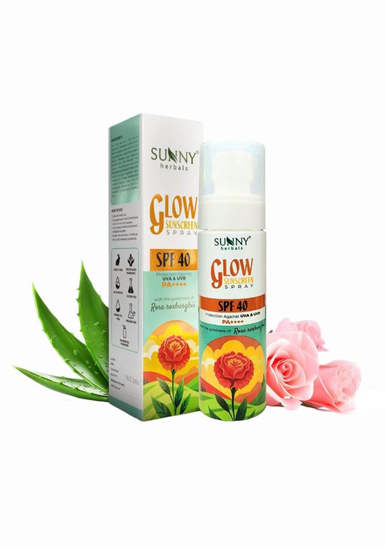 Sunny Herbals Glow Sunscreen Spray Spf 40 With Aloevera 100 Ml