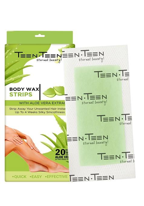 Teen Cosmetics Unwanted Hair Removal Body Wax Strips With Aloevera Extracts 20 Pcs