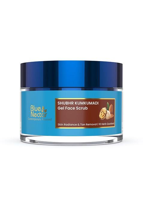 Blue Nectar Kumkumadi Exfoliating Gel Face Scrub For Skin Radiance Tan Removal 50G