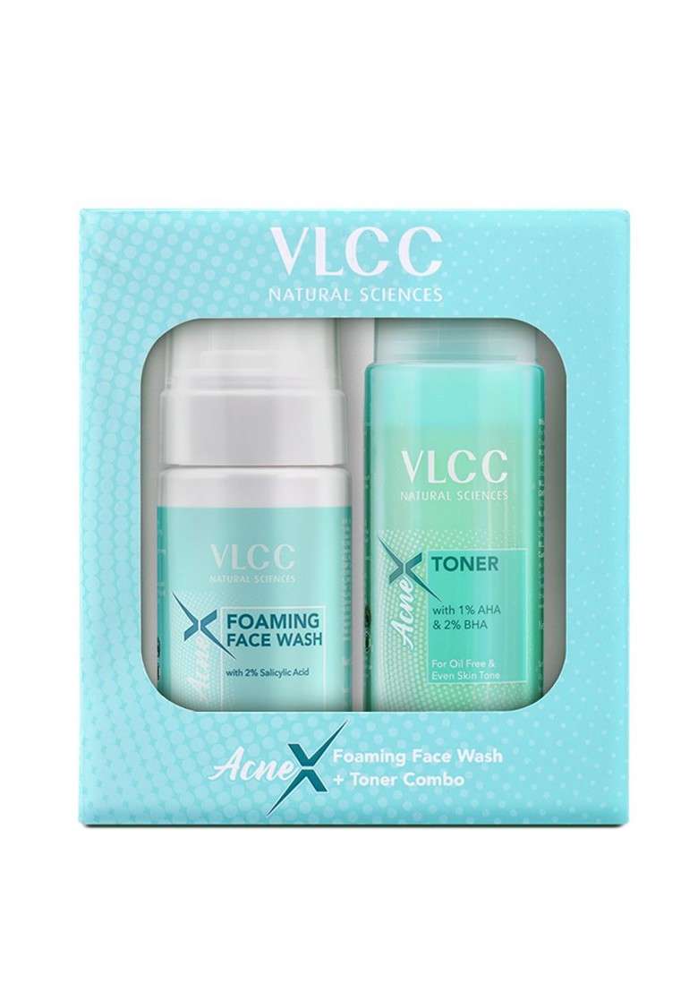 Vlcc Acnex Face Wash With 2 Salicylic Acid 100Ml Toner For Oil Free Skin Tone 125Ml - Indya