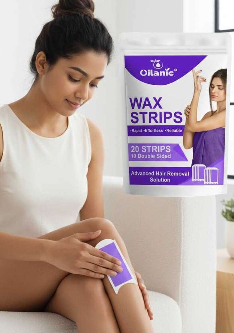 Oilanic Set Of 3 Lavender Wax Strips For Painless Waxing Smooth Skin 20 Each - Indya