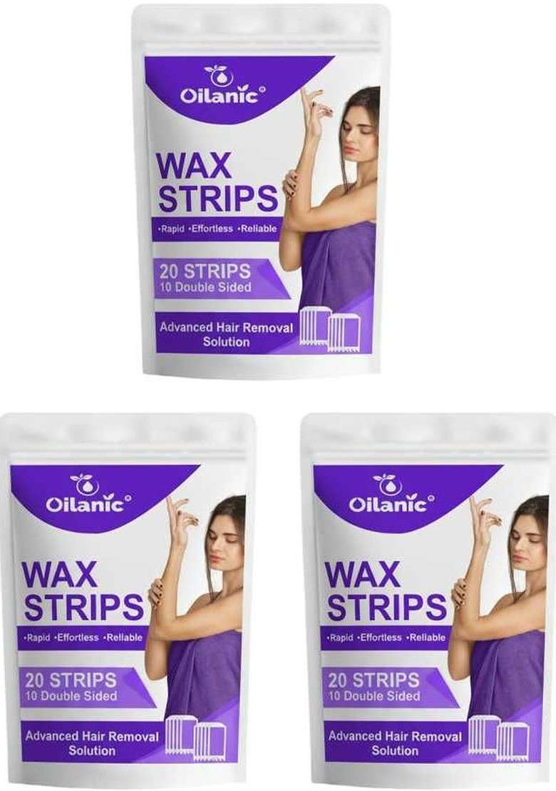 Oilanic Set Of 3 Lavender Wax Strips For Painless Waxing Smooth Skin 20 Each - Indya