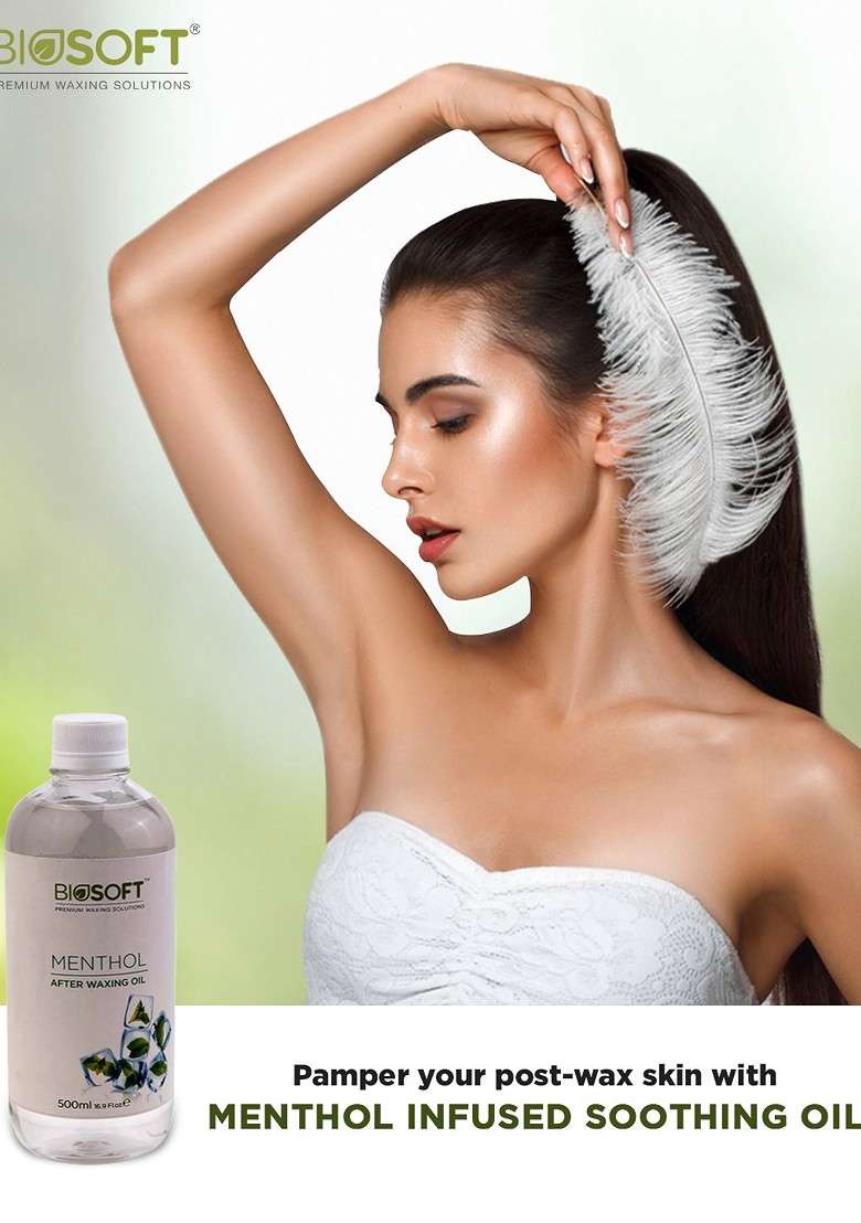 Biosoft Women White Blue After Wax Oil - Indya