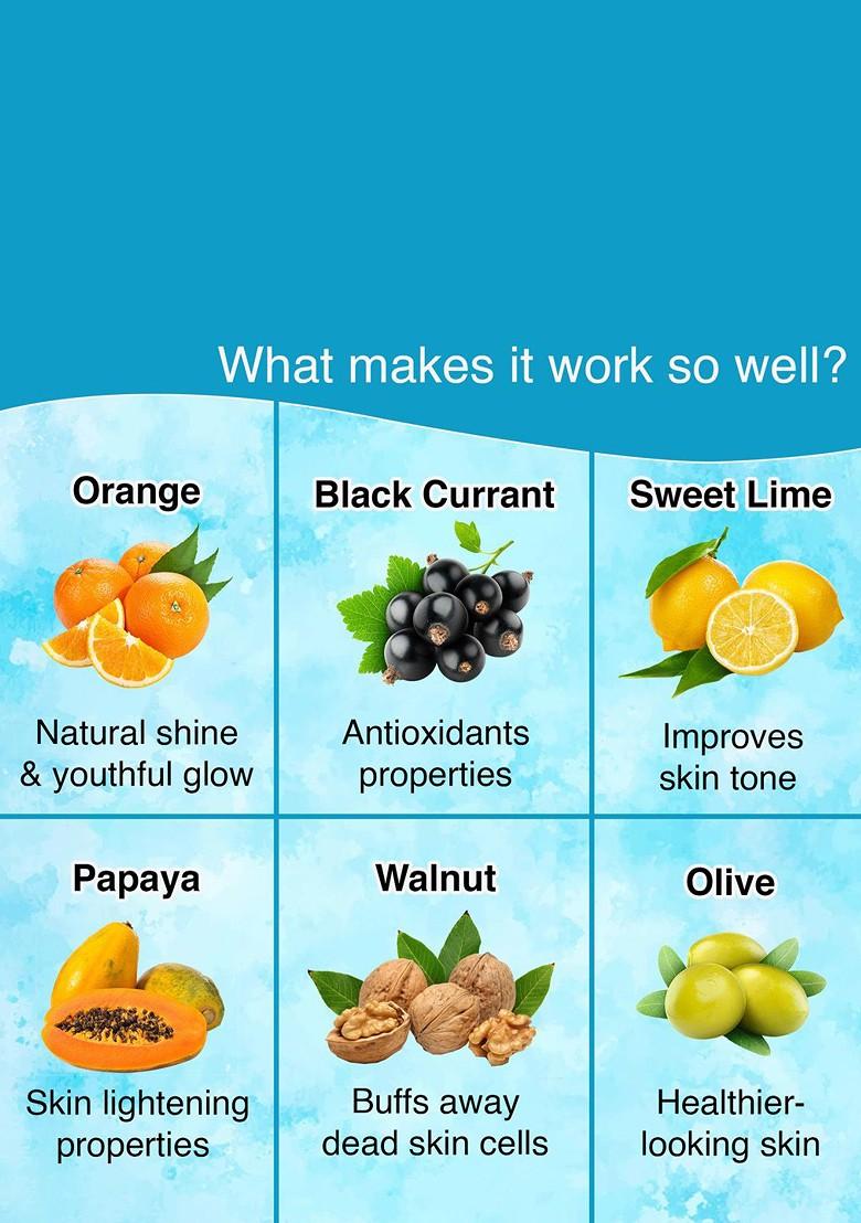 Aryanveda Mix Fruit Scrub To Remove Dead Skin Cleans Deeply 400 G