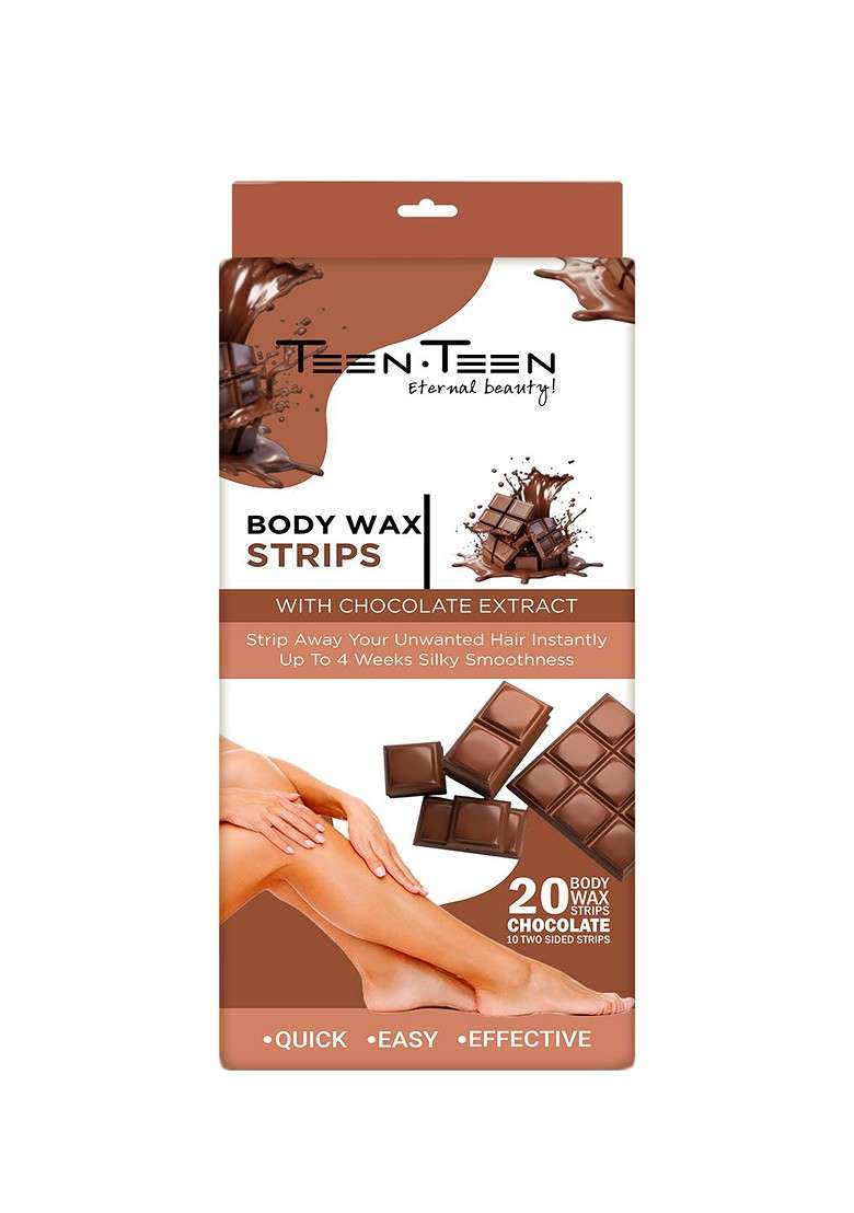 Teen Cosmetics Unwanted Hair Removal Body Wax Strips With Chocolate Extracts 20 Pcs - Indya