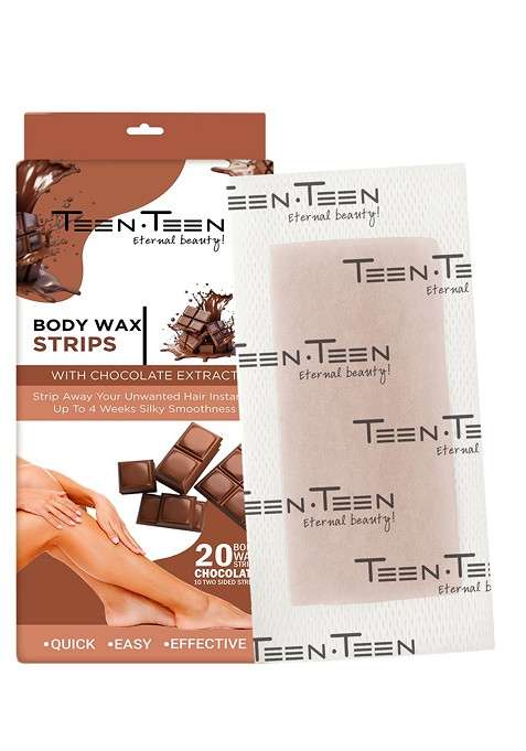 Teen Cosmetics Unwanted Hair Removal Body Wax Strips With Chocolate Extracts 20 Pcs