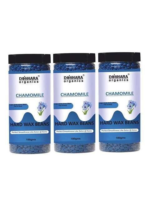 Donnara Organics Set Of 3 Chamomile Hard Wax Beans 100 G Each