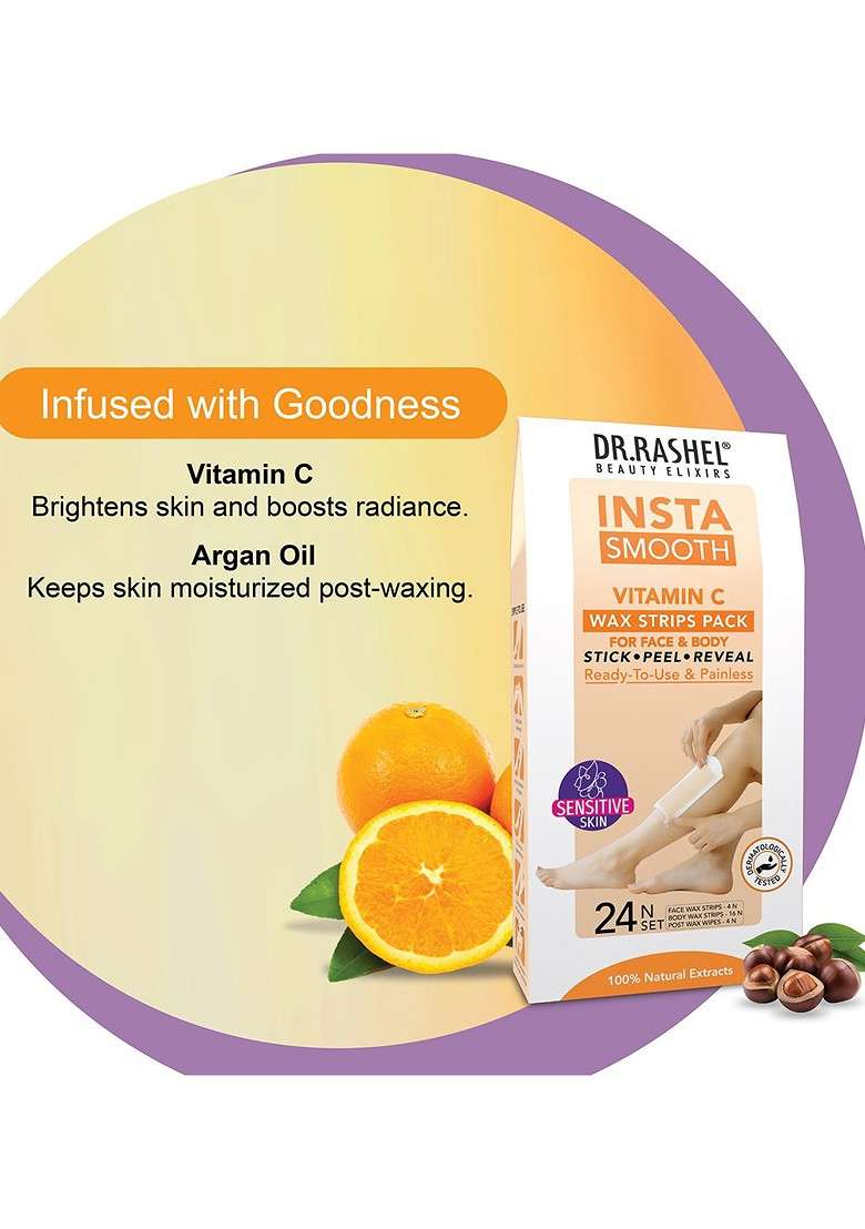 Dr Rashel Insta Smooth Vitamin C Wax Strips 24 - Indya