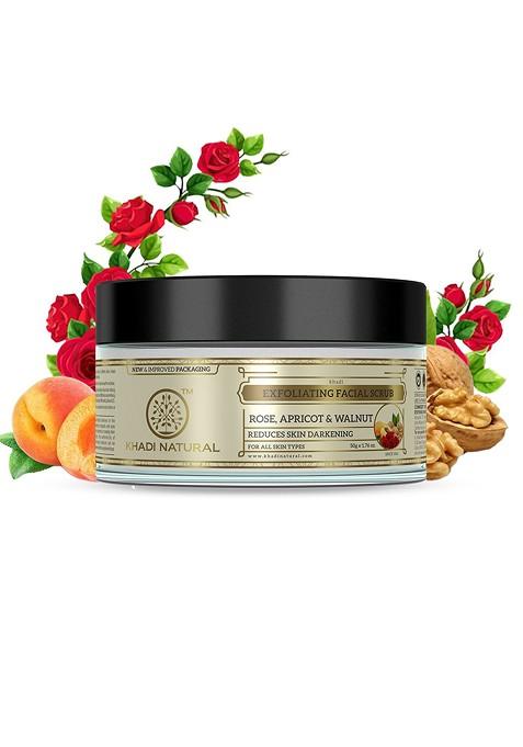 Khadi Natural Rose Apricot Walnut Face Scrub 50 G