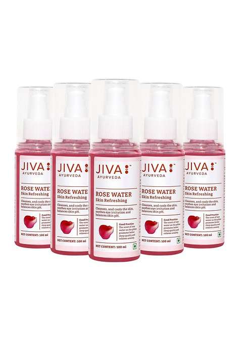Jiva Set Of 5 Rose Water Skin Refreshing Toner 100Ml Each