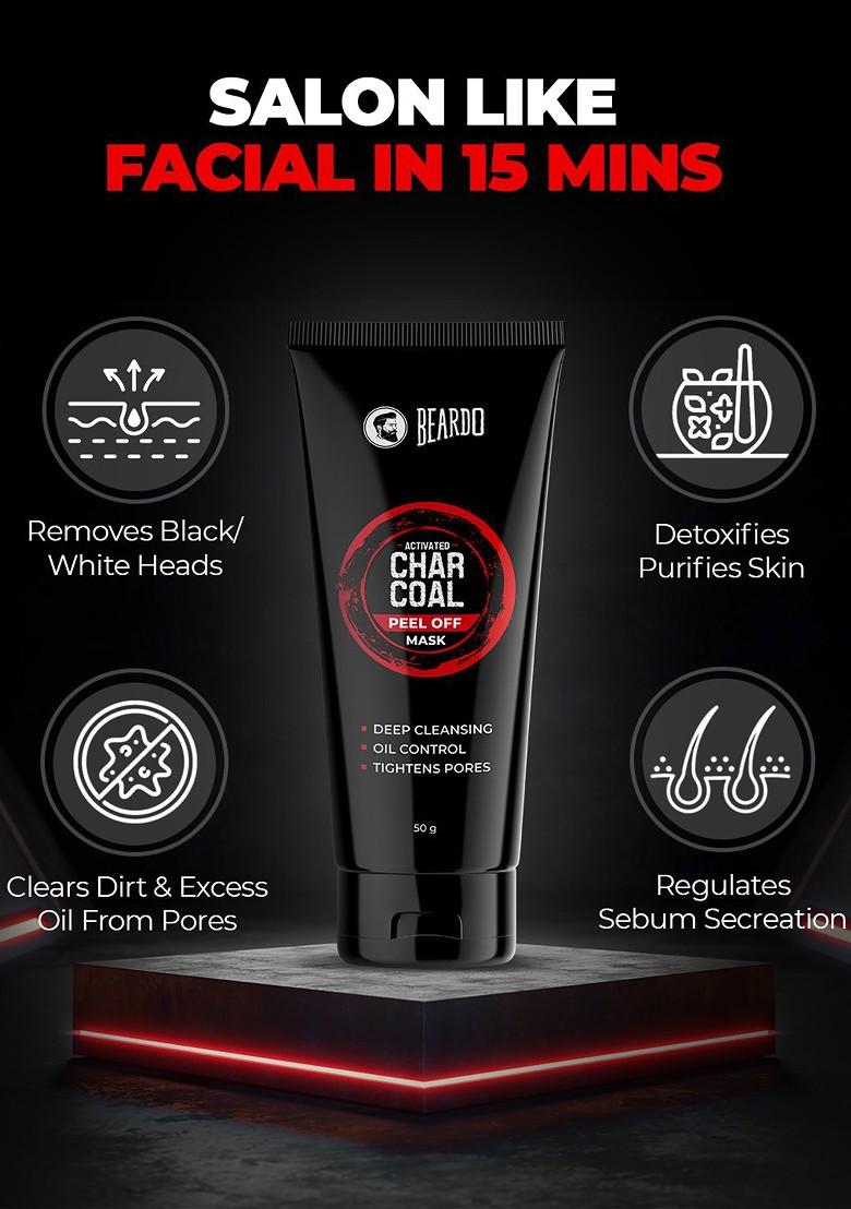 Beardo Men Activated Charcoal Peel Off Mask With Niacinamide For Oil Control 50 G