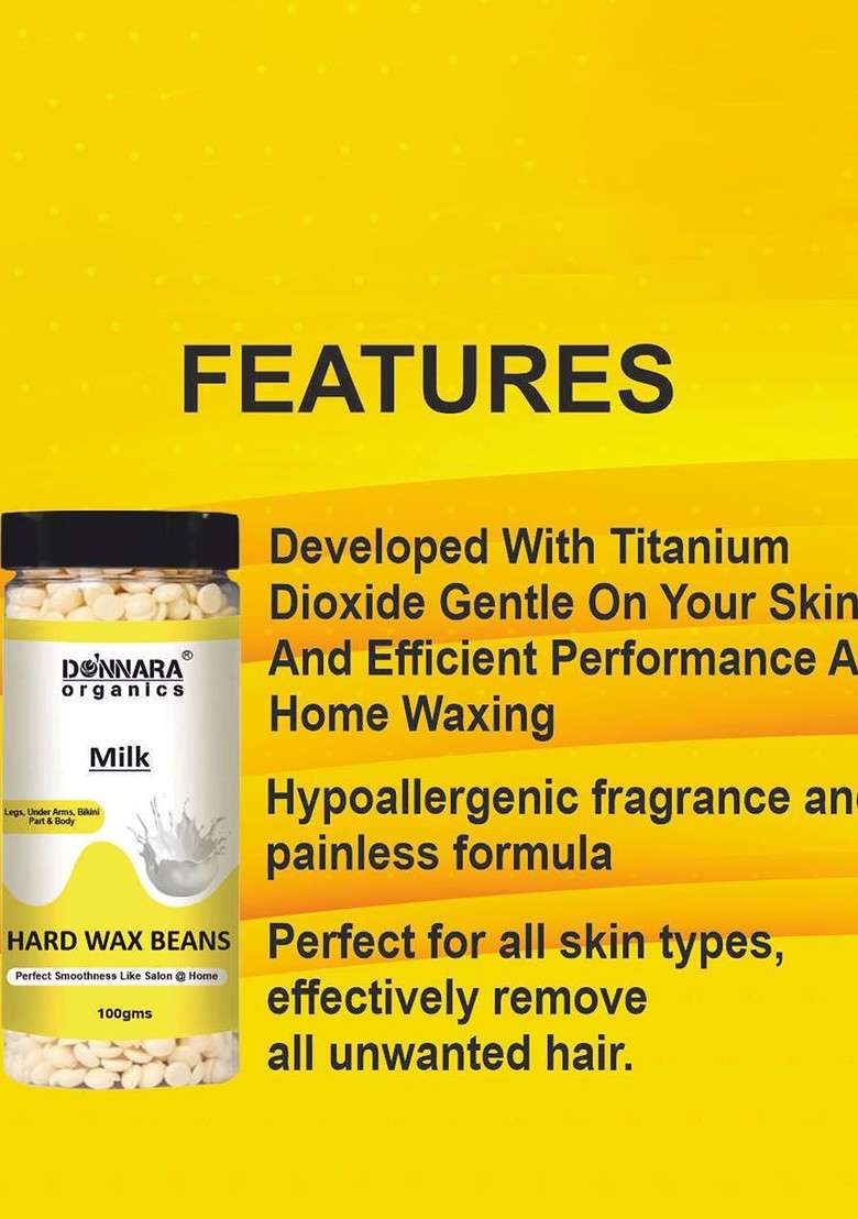 Donnara Organics Set Of 2 Milk Hard Wax Beans 100 G Each - Indya