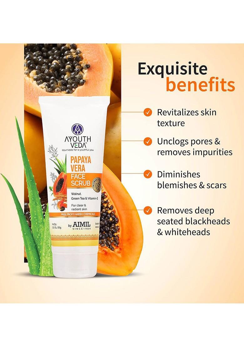 Ayouthveda Face Scrub With Walnuts Green Tea For Radiant Skin 100 Gm