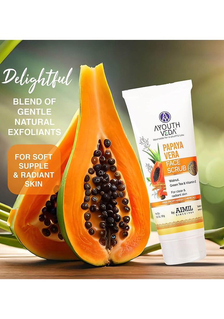 Ayouthveda Face Scrub With Walnuts Green Tea For Radiant Skin 100 Gm