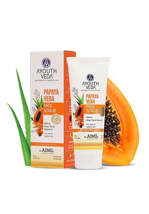 Ayouthveda Face Scrub With Walnuts Green Tea For Radiant Skin 100 Gm