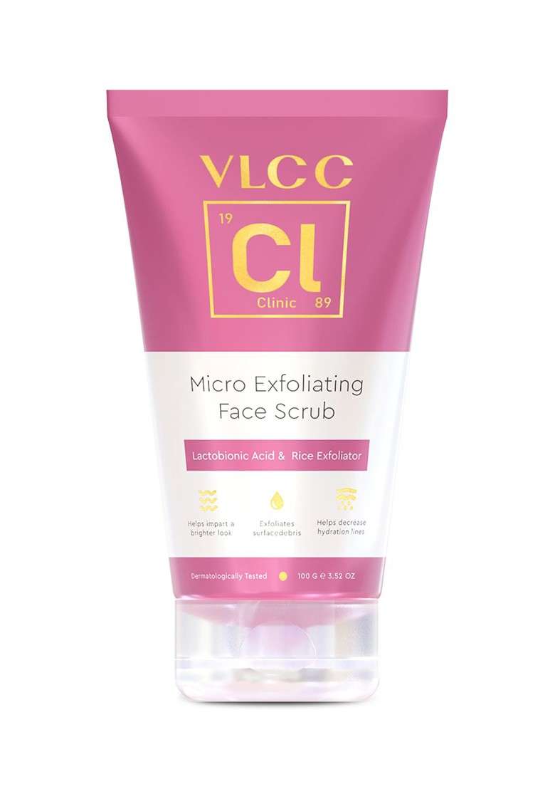 Vlcc Clinic Micro Exfoliating Face Scrub With Lactobionic Acid Rice Exfoliator 100 G - Indya