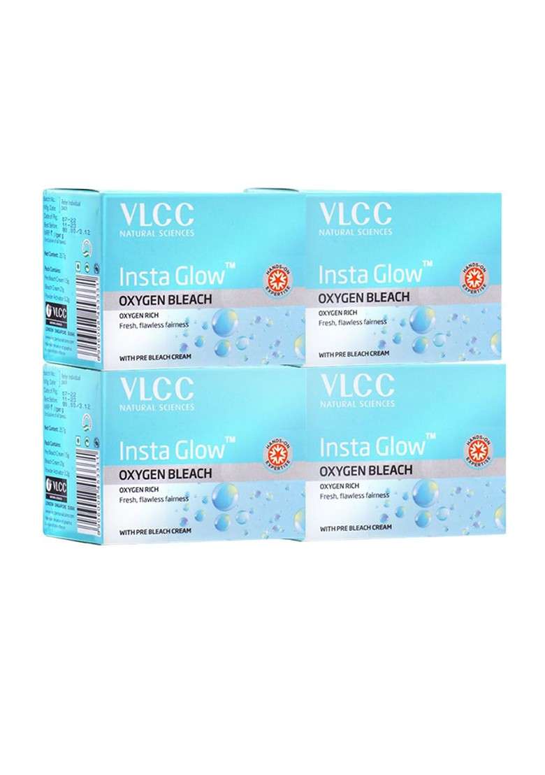 Vlcc Set Of 4 Insta Glow Oxygen Bleach 30 G Each - Indya