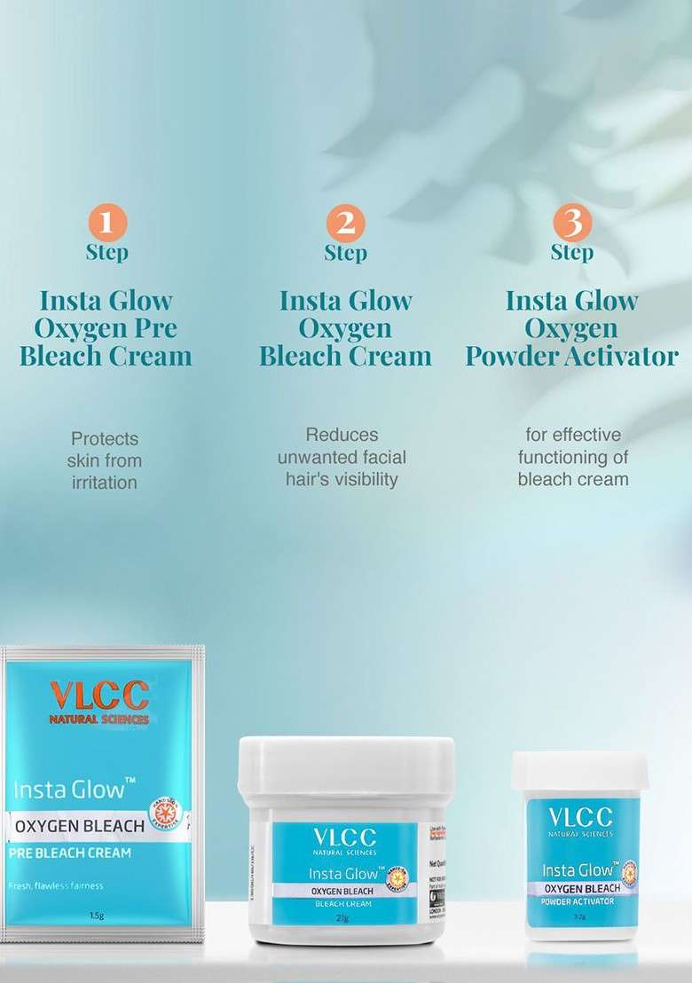 Vlcc Set Of 4 Insta Glow Oxygen Bleach 30 G Each - Indya