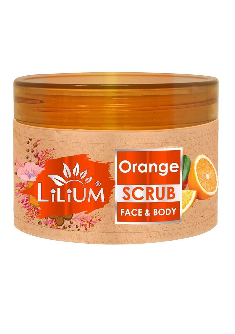 Lilium Orange Deep Exfoliating Face Body Scrub With Vitamin E Aloevera 250 G