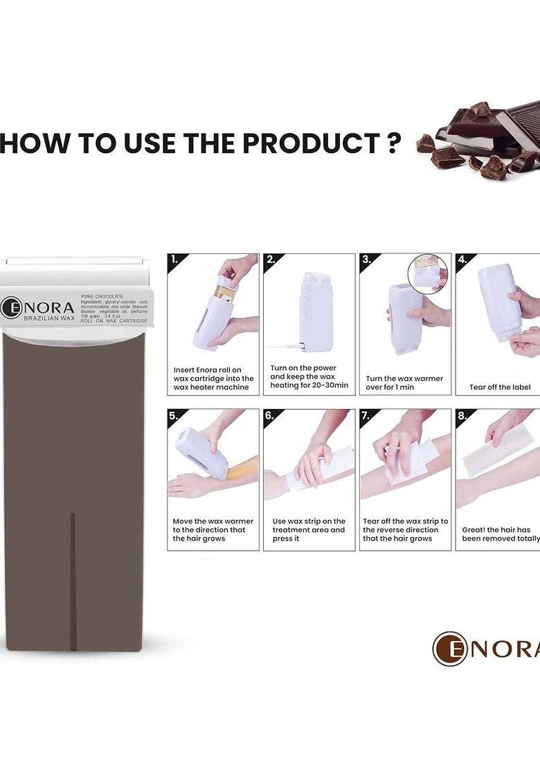 Enora Set Of 2 Pure Chocolate Roll On Wax 150 G Each - Indya