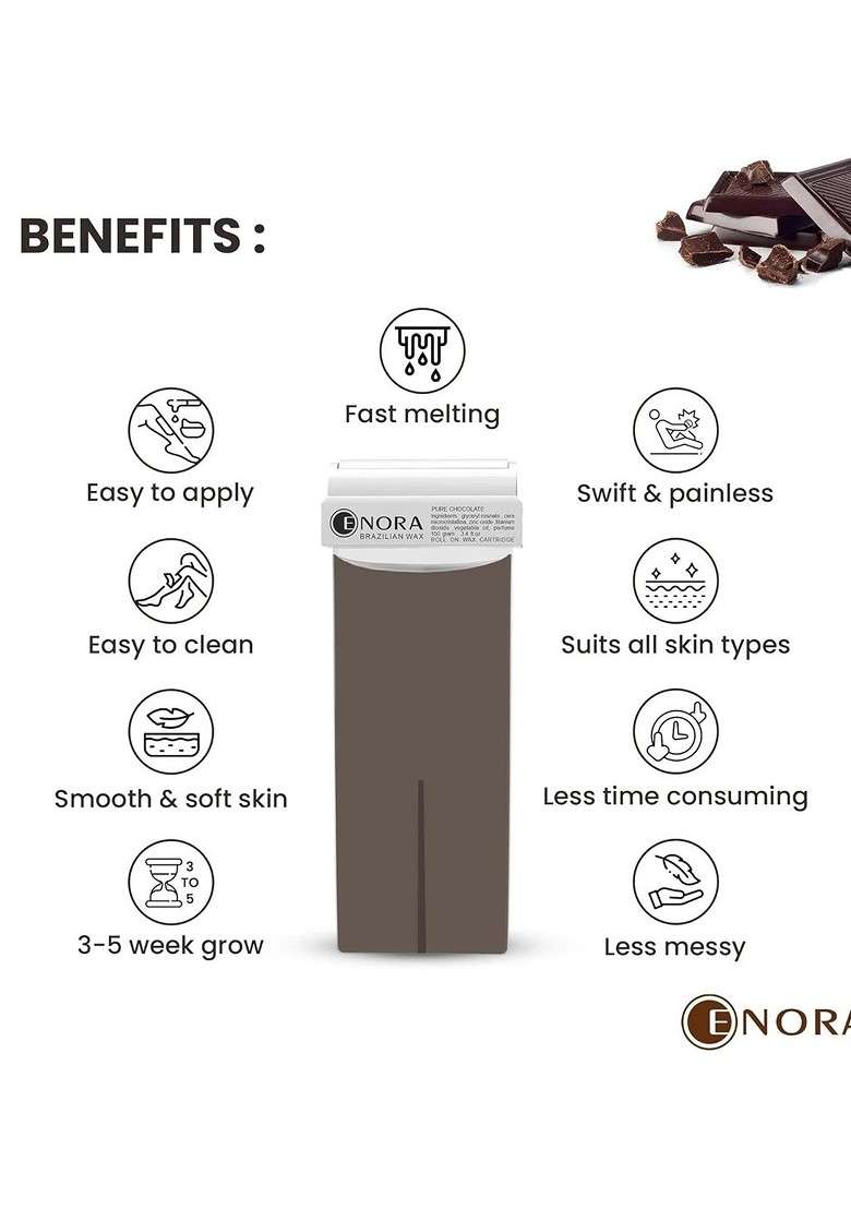 Enora Set Of 2 Pure Chocolate Roll On Wax 150 G Each - Indya