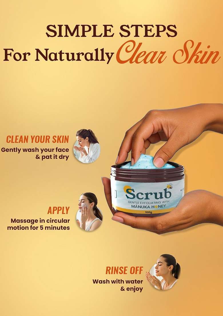 Neud Gentle Exfoliating Scrub With Manuka Honey 100 G - Indya