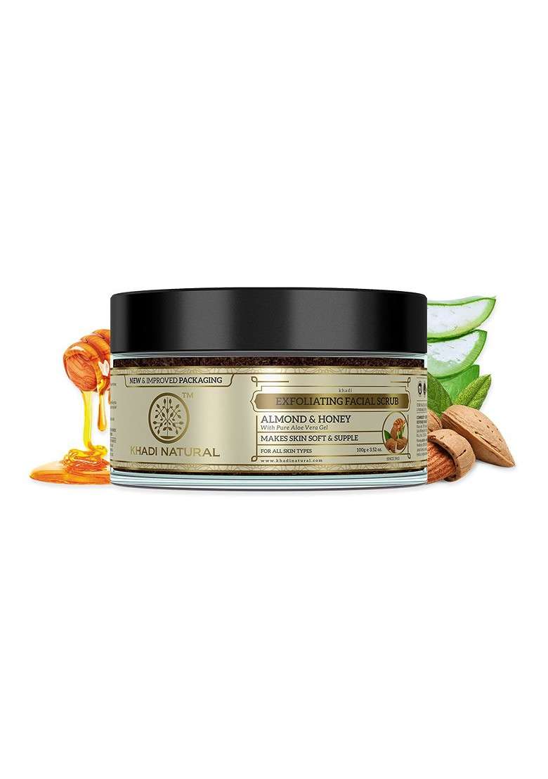 Khadi Natural Almond Honey Scrub For Smooth Glow 100G - Indya