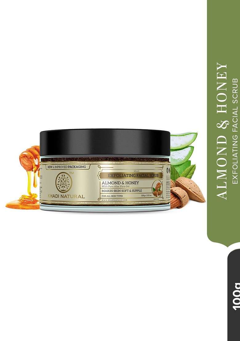 Khadi Natural Almond Honey Scrub For Smooth Glow 100G - Indya