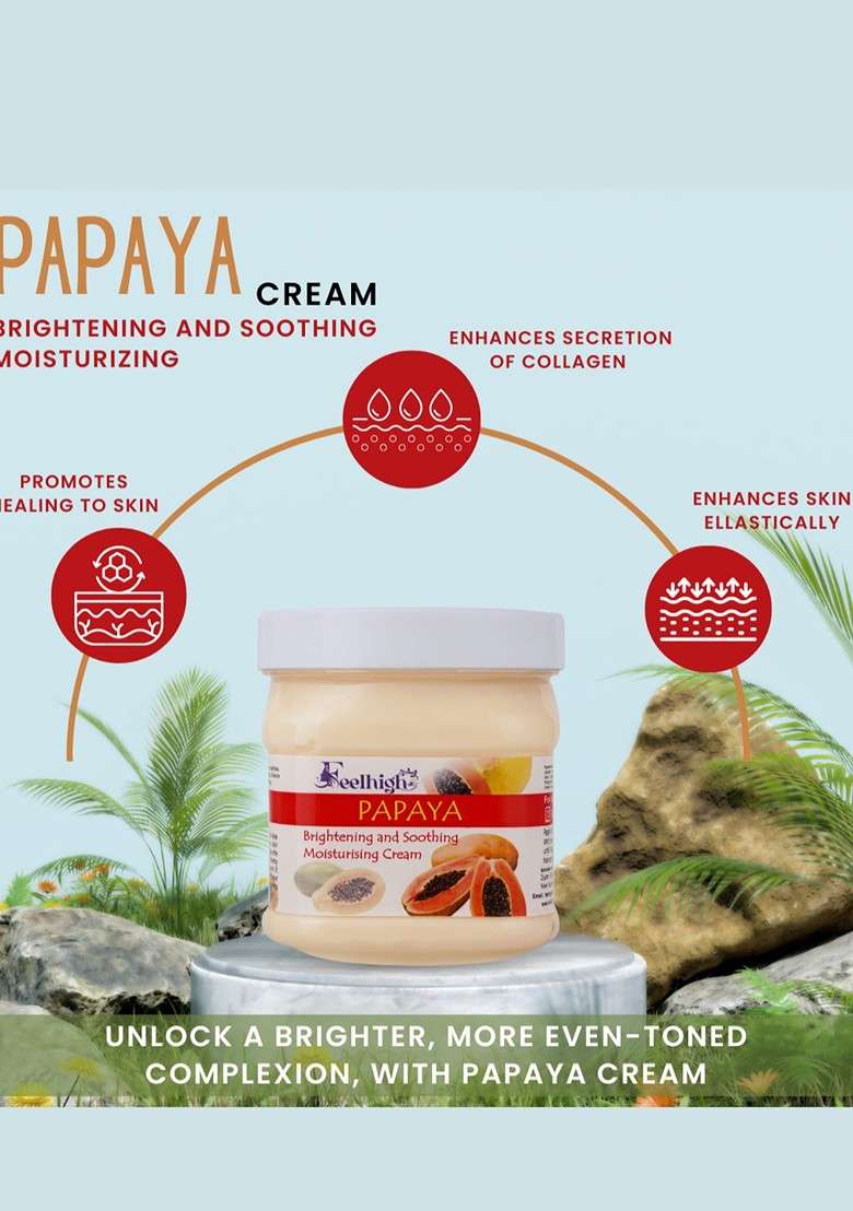 Feelhigh Set Of 2 Papaya Cream Fruit Scrub 500Ml Each - Indya