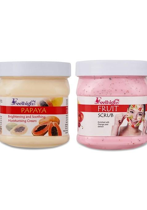 Feelhigh Set Of 2 Papaya Cream Fruit Scrub 500Ml Each