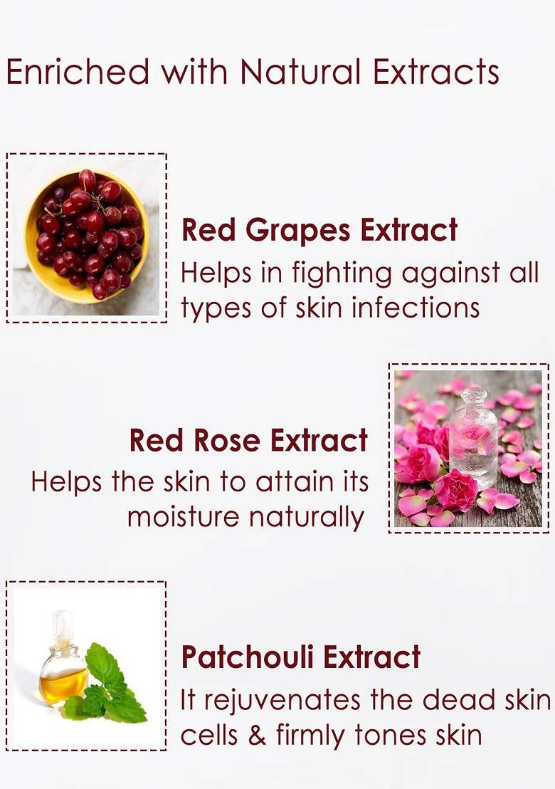 Nutriglow Combo Of Wine Facial Kit 250G 10Ml Aloe Vera Massage Gel 100G - Indya