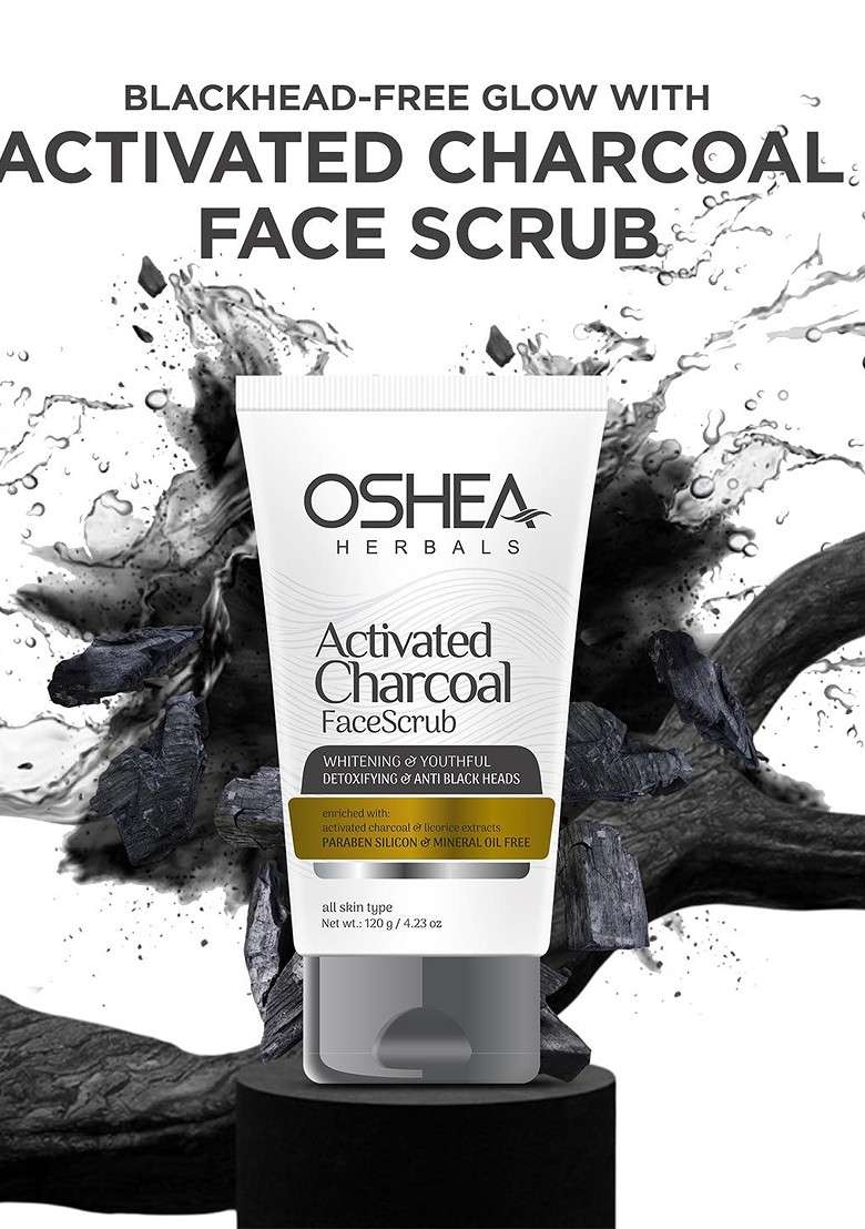 Oshea Herbals Activated Charcoal Anti Blackheads Face Scrub - Indya
