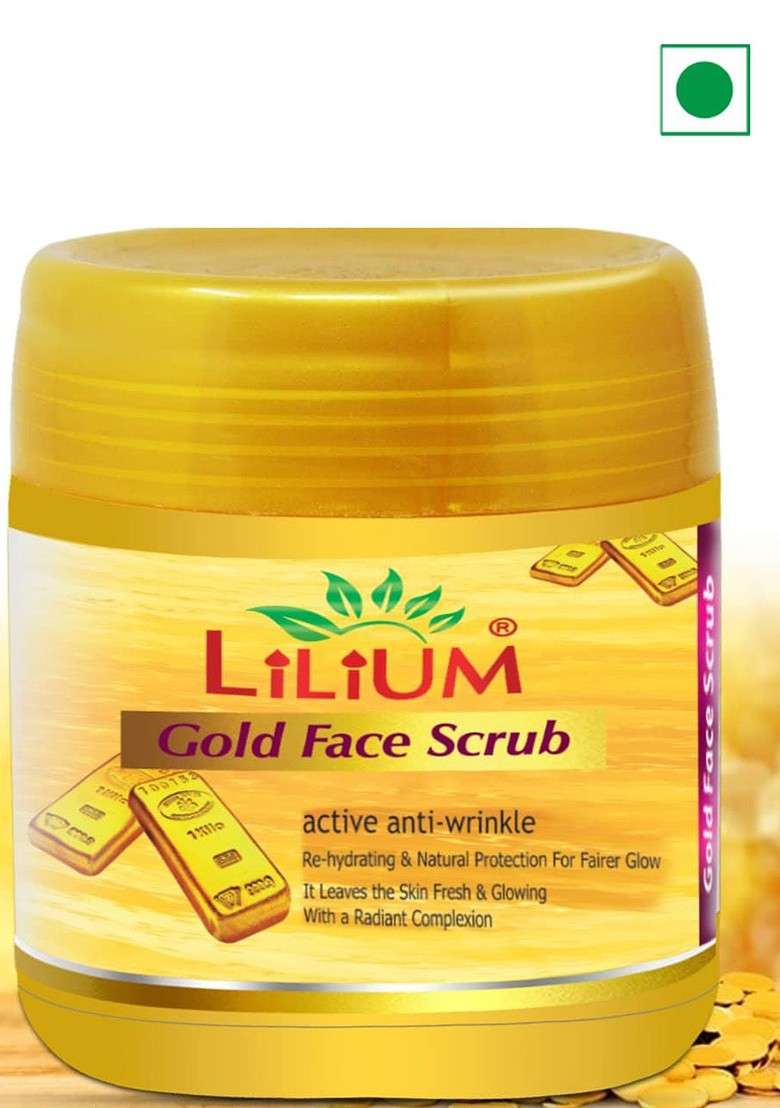 Lilium Radiance Gold Face Scrub For Farrier Glow Wrinkles 500Ml - Indya